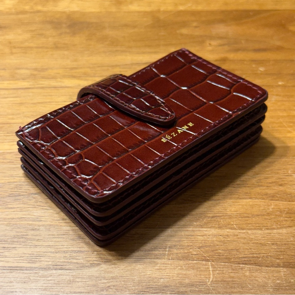 Sézane - Crocodile Card Holder - Chocolate